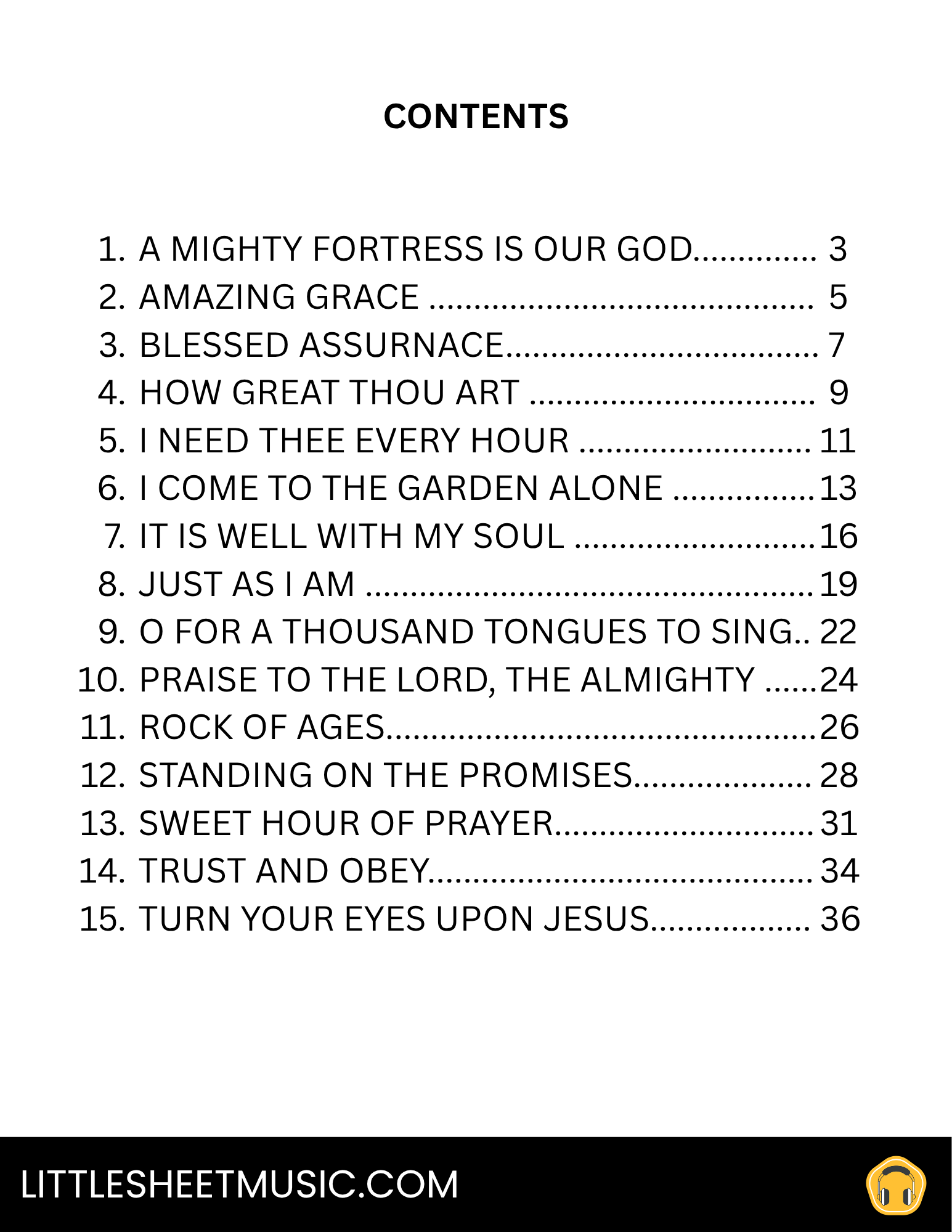 Favorite Hymns On Piano (Volume I) - A Collection of Fifteen Piano Solo - Image 2