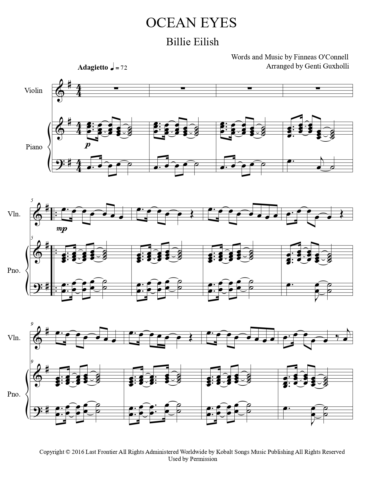 Billie Eilish - Ocean Eyes (Violin Solo) - Image 2