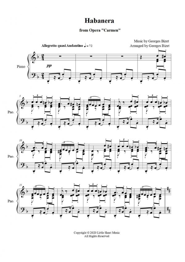 Habanera from "Carmen Suite No. 2" (Piano Solo) - Image 2